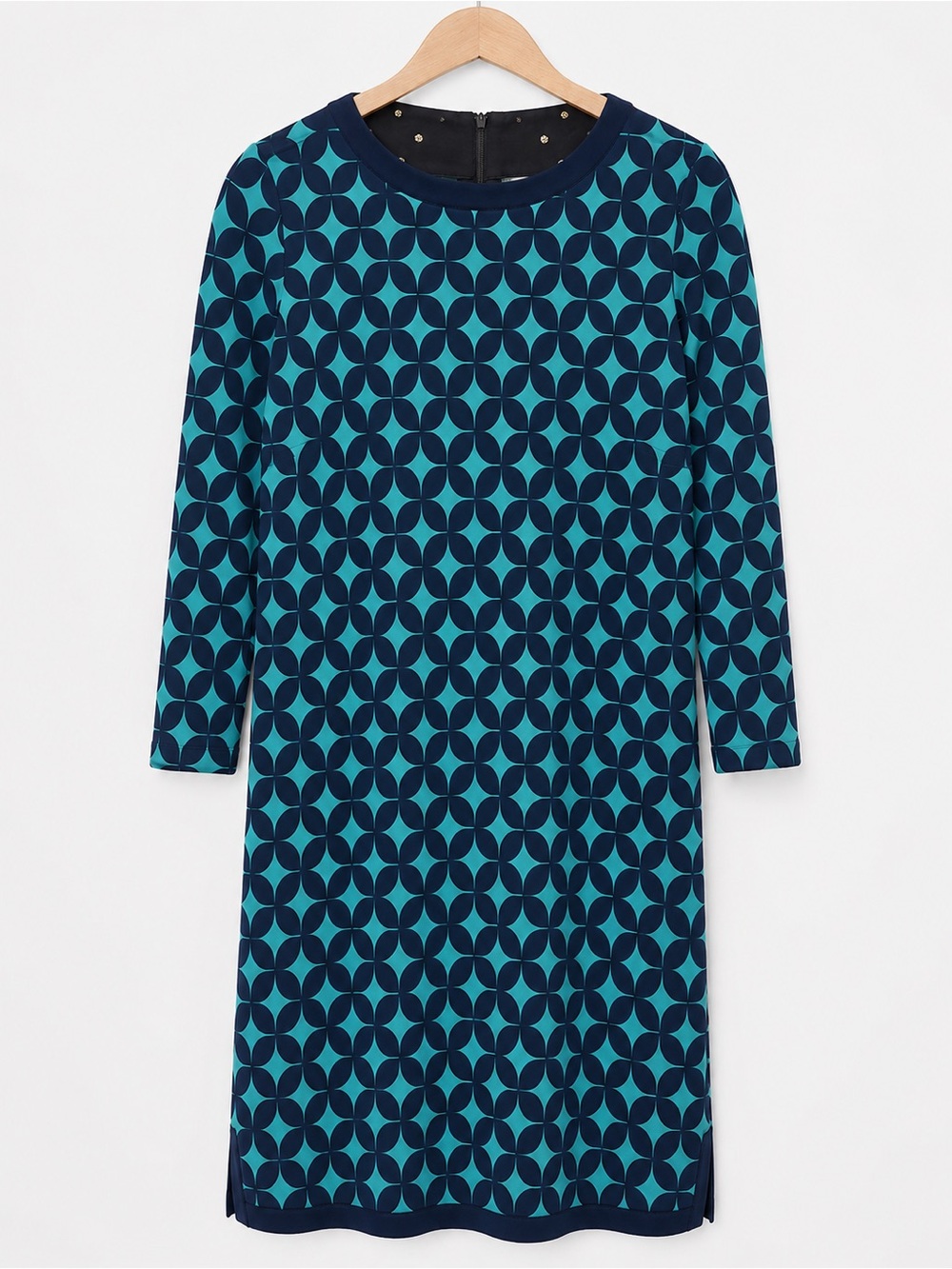 Women's Navy & Teal Geometric Shift Dress